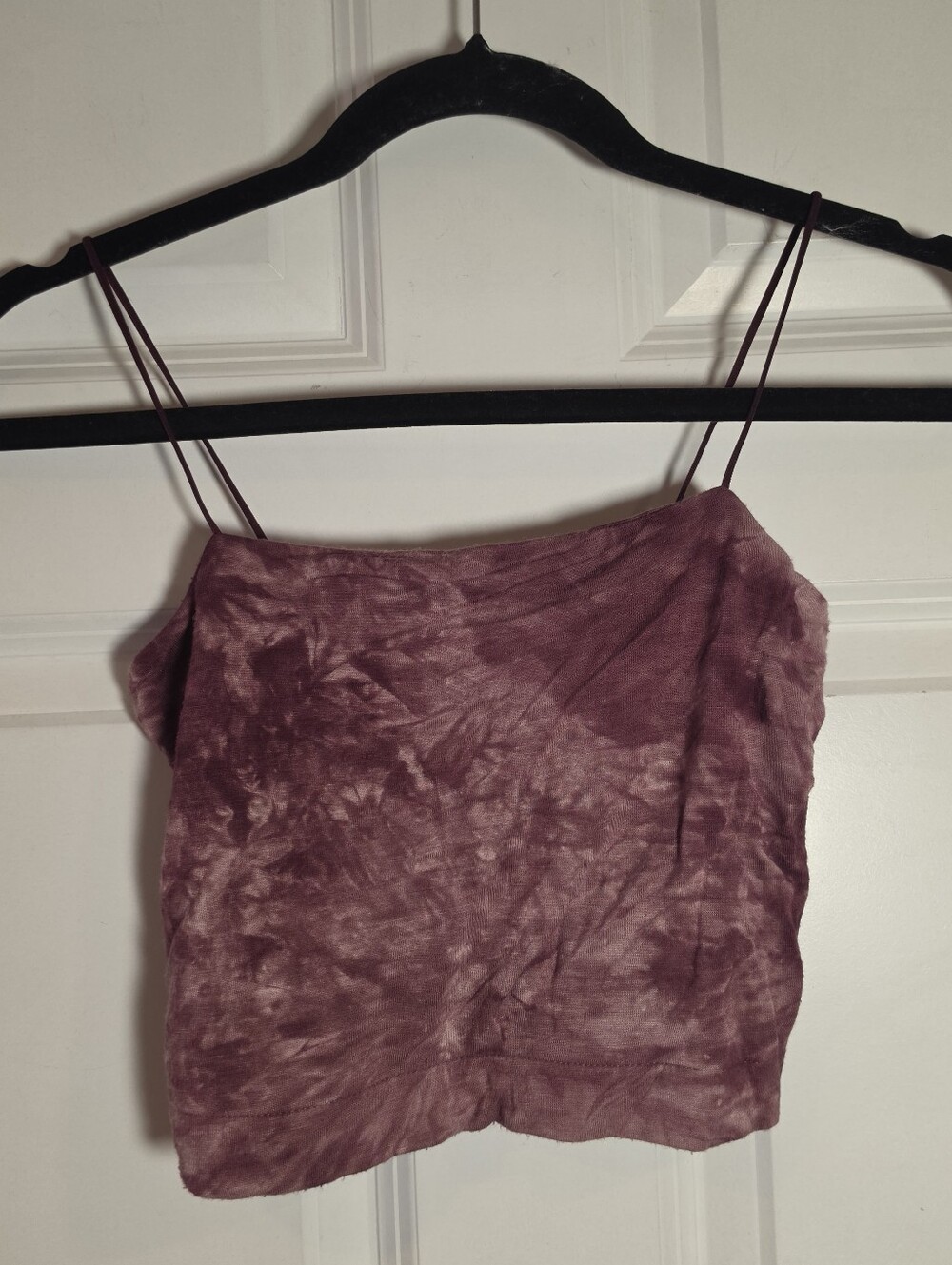 American Eagle Women’s Tie-Dye Spaghetti Strap Crop Top - Mauve S